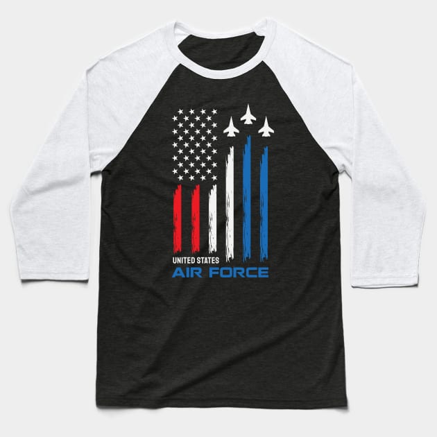 US Airforce Veteran Baseball T-Shirt by Kingdom Arts and Designs